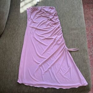 Elegant Pink Ruched Skirt